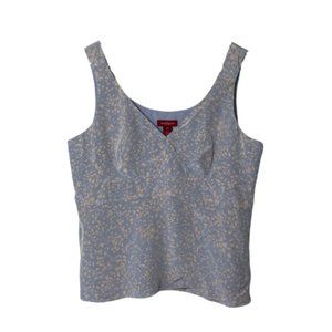 Sundance silk surplice floral tank top y2k women's 14